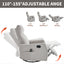 LLappuil Recliner Chair, 360° Swivel Massage Recliner Chair with Heat, Nursery Glider Rocker Recliner Chair for Living Room, Bedroom, Chenille Light Gray