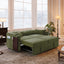 LLappuil Loveseat Sofa, Pull Out Sofa Bed Queen Size, Corduroy Sofa Couch with 360° Swivel Tabletop, USB Charging Port, Cup Holder for Living Room Green