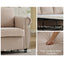 LLappuil Pull Out Sofa Bed Queen Size, 82" 3 Seat Sofa Convertible Sofa Bed, Velvet Sofa Couch with Memory Foam Mattress for Living Room Beige