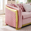 LLappuil Sectional Sofa, 106" Chesterfield Sofa with Curved Arm Button Tufted, Velvet Cloud Sofa Couch for Living Room Pink