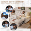 LLappuil 77" Pull Out Sofa Bed Queen Size, Loveseat Sofa Convertible Sleeper Sofa Bed, Flannelette Fabric Sofa Couch for Living Room Beige