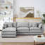 LLappuil Modular Sectional Sofa, Sectional Couch with Movable Ottoman, Chenille 4 Seat Cloud Sofa Couch for Living Room Gray