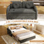 LLappuil Full Size Pull Out Sofa Bed, Compact Loveseat Sofa Covertible Sofa Bed with USB Port, Side Pocket , Chenille Sofa Couch for Living Room Gray