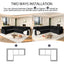 LLappuil Sectional Sofa, Sectioanl Couch with Pull Out Sofa Bed King Size, Chenille Sofa Conertible Sofa Bed for Living Room