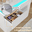 LLappuil TV Stand with Drawers, 6 Drawer Dresser for Bedroom, Chest of Drawers with LED Light White