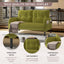 LLappuil Loveseat Sofa, 47" Small Couch, Love Seat Corduroy Sofa Couch for Compact Space Olive