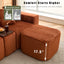 LLappuil Modular Sectional Sofa, 138" Oversized Sectional Couch Wiht USB & Wireless Charge, 6 Seat Corduroy Sofa Couch with Coffee Table Board for Living Room Orange