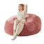 LLappuil 5 Feet Bean Bag Chair, Lazy Sofa Chair for Adults, Memory Foam Bean Bag Chairs with Filler Included for Living Room Bedroom Pink