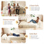 LLappuil 80" Futon, 3 Seat Sofa Convertible Sofa Bed, Chenille Sofa Couch for Living Room Beige