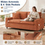 LLappuil 81" Chenille Sofa, Comfy Loveseat Sofa Couch , Mid-Century Upholstered Couch for Living Room Gray