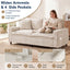 LLappuil 81" Chenille Sofa, Comfy Loveseat Sofa Couch , Mid-Century Upholstered Couch for Living Room Gray
