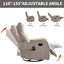 LLappuil Recliner Chair, 360° Swivel Massage Recliner Chair with Heat, Nursery Glider Rocker Recliner Chair for Living Room, Bedroom, Chenille Khaki