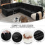 LLappuil Sectional Sofa Couch, Oversized Chenille Sofa with Pull Out Sofa Bed for Living Room Black