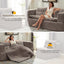 LLappuil Sectional Sofa Bed, Futon Convertible Sofa Bed King Size, Plush Corduroy Loveseat Sofa Couch for Living Room Brown