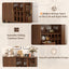 LLappuil 39" Wine Bar Cabinet, Coffee Bar Cabinet with 6 Wine Racks, 3 Glass Holders, 4 Hidden Storage Space