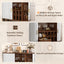 LLappuil 39" Wine Bar Cabinet, Coffee Bar Cabinet with 6 Wine Racks, 3 Glass Holders, 4 Hidden Storage Space