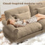 LLappuil 94" Loveseat Sofa, Modular Sectional Sofa with Movable Ottoman, Oversized Velvet Cloud Couch for Living Room
