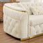 LLappuil Sectional Sofa, 111" Chesterfield Sofa with Curved Arm Button Tufted, Velvet Cloud Sofa Couch for Living Room Beige
