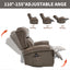 LLappuil Recliner Chair, 360° Swivel Massage Recliner Chair with Heat, Genuine Leather Nursery Glider Rocker Manual Recliner Chair with Side Pockets for Living Room, Bedroom Gray