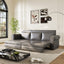 LLappuil King Size Pull Out Sofa Bed, Oversized Loveseat Sofa Convertible Sleeper Sofa Bed, Faux Leather Sofa Couch for Living Room Apartment Gray