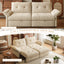LLappuil Pull Out Sofa Bed Queen Size, Loveseat Sofa Convertible Sofa Bed, Chneille Sofa Couch for Living Room Beige