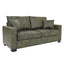 LLappuil 69" Loveseat Sofa, Upholstered Couch with 2 Throw Pillows for Living Room, Foil Fabric Green