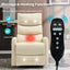 LLappuil Recliner Chair, 360° Swivel Massage Recliner Chair with Heat, Nursery Glider Rocker Faux Leather Recliner Chair for Living Room Beige