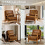 LLappuil Accent Chair, Mid-Century Modern Reading Single Sofa Chair for Living Room, Foil Fabric