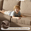 LLappuil Sectional Sofa, 85" Sectional Couch with Pull Out Sofa Bed King Size, 5 Seat Teddy Sofa Convertible Sofa Bed for Living Room Brown