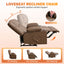 LLappuil Loveseat Recliner Chair, Massage Recliner Chair with Heating, Manual Oversized Recliner Home Theater with Cup Holders, Side Pocket for Adults