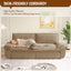 LLappuil 73" Pull Out Sofa Bed Queen Size, Corduroy Loveseat Sofa Couch Convertible Sofa Bed for Living Room Camel