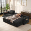 LLappuil 108" Sectional Sofa, Oversized Sectional Couch with Pull Out Sofa Bed, Chenille Sofa Couch Convertible Sofa Bed with Recliner Chair, Small Tabletop, Storage Chaise for Living Room