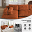 LLappuil Sectional Sofa, Oversized 138" Sectional Couch Convertible Sofa Bed, 6 Seat Corduroy Sofa Couch with Side Pocket for Living Room, No Assembly Orange