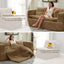 LLappuil Sectional Sofa Bed, Futon Convertible Sofa Bed King Size, Plush Corduroy Loveseat Sofa Couch for Living Room Camel