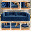 LLappuil 89" Velvet Chesterfield Sofa, Oversized Pull Out Sofa Bed King Size, Loveseat Sofa Couch Convertible Sofa Bed for Living Room Blue