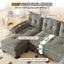 LLappuil Sectional Sofa, U Shaped Sectional Couch with Pull Out Sofa Bed, Chenille Convertible Sleeper Sofa Bed with Chaise, Removable Armrests, USB Ports Light Gray
