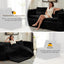 LLappuil Sectional Sofa Bed, Futon Convertible Sofa Bed King Size, Plush Corduroy Loveseat Sofa Couch for Living Room Black