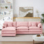 LLappuil Modular Sectional Sofa, Sectional Couch with Movable Ottoman, Chenille 4 Seat Cloud Sofa Couch for Living Room Pink