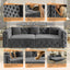 LLappuil 89" Velvet Chesterfield Sofa, Oversized Pull Out Sofa Bed King Size, Loveseat Sofa Couch Convertible Sofa Bed for Living Room Gray