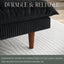 LLappuil 71" Corduroy Futon Convertible Sofa Bed, Loveseat Sleeper Sofa Couch for Living Room Apartment Black