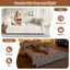 LLappuil 84" Pull Out Sofa Bed Queen Size, Oversized Chesterfield Velvet Sofa with Flower Tufting, Loveseat Sofa Couch Convertible Sofa Bed for Living Room Beige