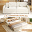 LLappuil Queen Size Pull Out Sofa Bed, Compact Loveseat Sofa Covertible Sofa Bed with USB Port, Side Pocket , Chenille Sofa Couch for Living Room Beige