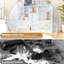 LLappuil Cat Litter Box Furniture, 55" Hidden Cat Litter Box Enclosure with Double Room, Open Shelves, Cabinet, Cat Washroom Furniture for Living Room Entryway