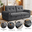LLappuil 80" Pull Out Sofa Bed Queen Size, Loveseat Sofa Convertible Sofa Bed, Chenille Sofa Couch for Living Room Gray