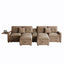 LLappuil 141" Sectional Sofa, Oversized Modular Sectional Couch with Power Electric Recliner, Cloud Sofa Couch with Center Console, USB Charging Ports, Small Tabletop for Living Room
