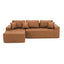 LLappuil 108" Sectional Sofa, Modular Sectional Couch with Right Chaise, Deep Seat Faux Leather Cloud Sofa for Living Room