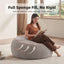 LLappuil 4 Feet Bean Bag Chair, Lazy Sofa Chair for Adults, Memory Foam Bean Bag Chairs with Filler Included for Living Room Bedroom Khaki