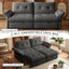 LLappuil Pull Out Sofa Bed Queen Size, Loveseat Sofa Convertible Sleeper Sofa Bed, Velvet Sofa Couch with Adjustbale Armrest, USB Charging Port for Living Room Gray