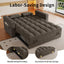 LLappuil Pull Out Sofa Bed Full Size, 65" Loveseat Sofa Convertible Sofa Bed, Chenille Sofa Couch with Small Toptable, Charging Port, Hidden Storage Armrest for Living Room Gray