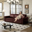 LLappuil King Size Pull Out Sofa Bed, Oversized Loveseat Sofa Convertible Sleeper Sofa Bed, Faux Leather Sofa Couch for Living Room Apartment Red